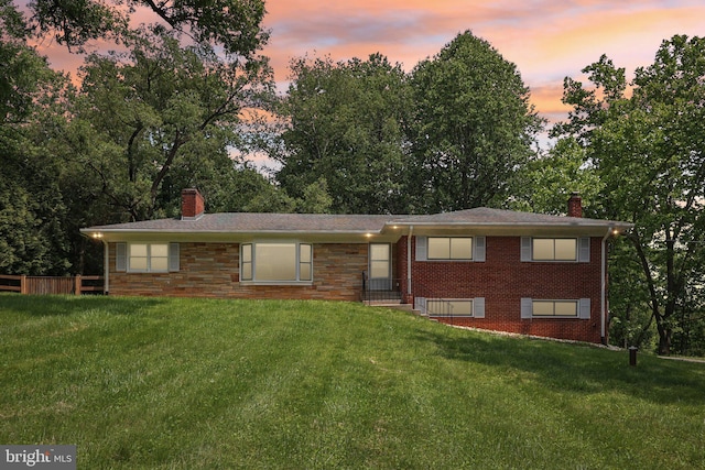 9307 Overlea Dr, Rockville, MD 20850 - ranch-style house featuring a chimney and brick siding