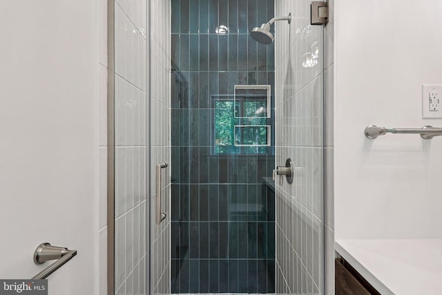 9307 Overlea Dr, Rockville, MD 20850 - bathroom with a shower stall and vanity