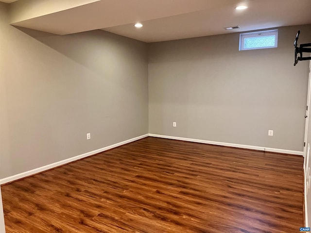 2733 Aldersgate Way, Charlottesville, VA 22911 - below grade area with dark wood-style flooring, recessed lighting, and baseboards
