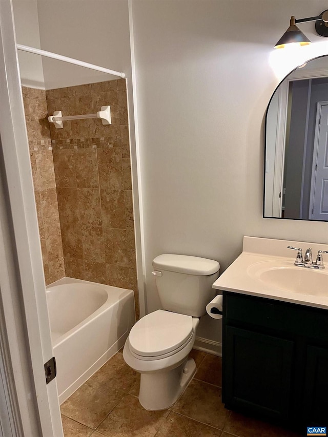 2733 Aldersgate Way, Charlottesville, VA 22911 - bathroom featuring vanity, toilet, tile patterned floors, and shower / washtub combination