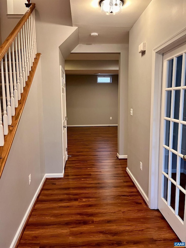 2733 Aldersgate Way, Charlottesville, VA 22911 - hall with wood finished floors, baseboards, and stairs