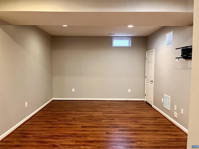 2733 Aldersgate Way, Charlottesville, VA 22911 - below grade area with recessed lighting, dark wood-type flooring, and baseboards