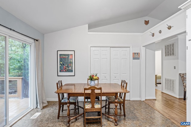 6 Axle Tree Rd, Palmyra, VA 22963 - dining area featuring lofted ceiling and baseboards