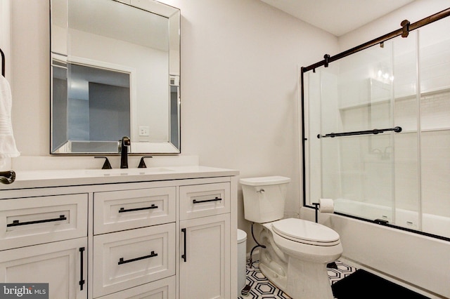 812 Red Rock Cir, Royersford, PA 19468 - bathroom with toilet, vanity, shower / bath combination with glass door, and tile patterned floors