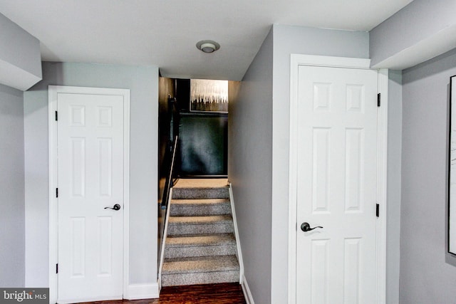 812 Red Rock Cir, Royersford, PA 19468 - staircase with wood finished floors and baseboards