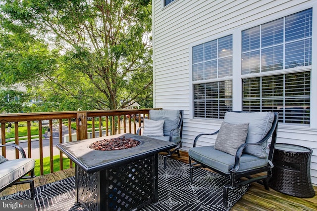 812 Red Rock Cir, Royersford, PA 19468 - wooden terrace with an outdoor living space with a fire pit