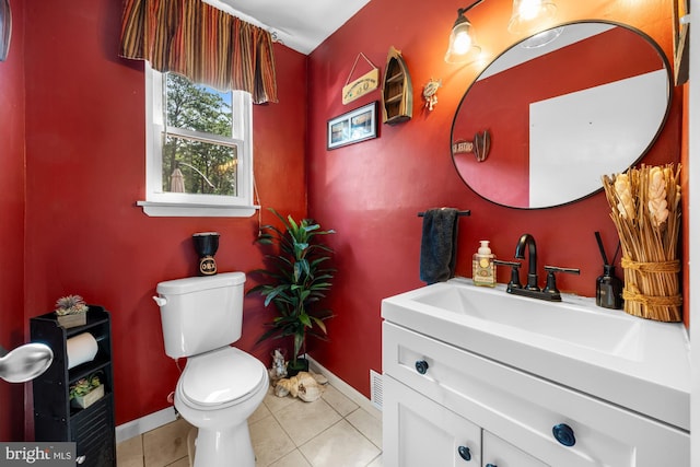 312 Walnut Ave, Marlton, NJ 08053 - bathroom with vanity, toilet, baseboards, and tile patterned floors