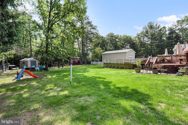 312 Walnut Ave, Marlton, NJ 08053 - view of yard with a wooden deck and view of scattered trees