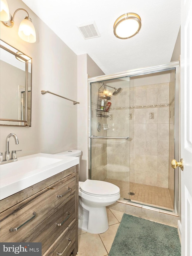 20523 Staffordshire Dr, Germantown, MD 20874 - full bathroom with tile patterned flooring, vanity, a shower stall, and toilet