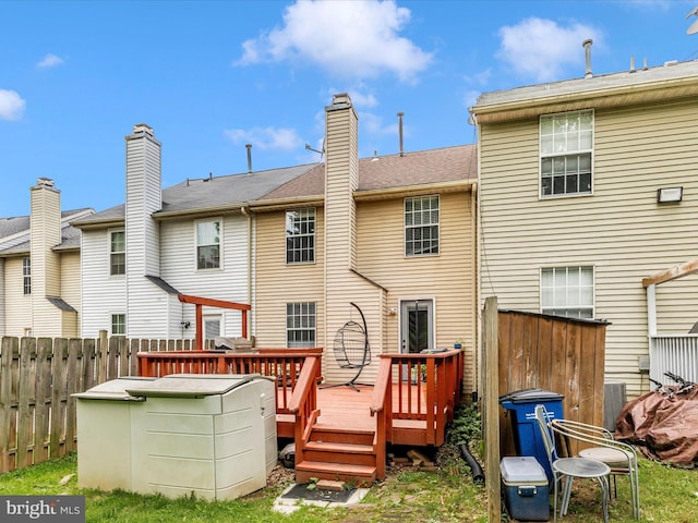 20523 Staffordshire Dr, Germantown, MD 20874 - back of house featuring a wooden deck and central air condition unit