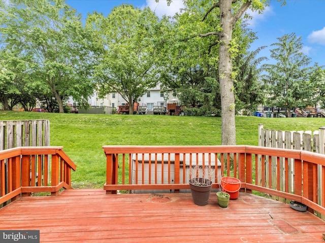 20523 Staffordshire Dr, Germantown, MD 20874 - wooden terrace featuring a lawn