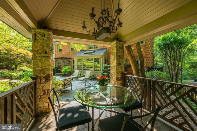 1091 Old Cedar Rd, Mclean, VA 22102 - balcony with outdoor dining space and a patio area
