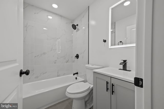 1 Mimosa Ln, Levittown, PA 19054 - full bathroom featuring vanity, toilet, bathing tub / shower combination, and recessed lighting