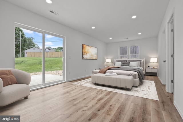 1 Mimosa Ln, Levittown, PA 19054 - bedroom featuring access to exterior, wood finished floors, baseboards, and recessed lighting