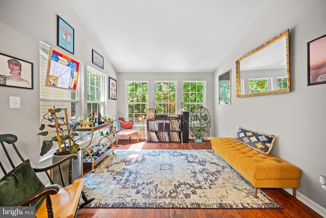 12794 Silvia Loop, Woodbridge, VA 22192 - sitting room featuring vaulted ceiling, plenty of natural light, and wood finished floors