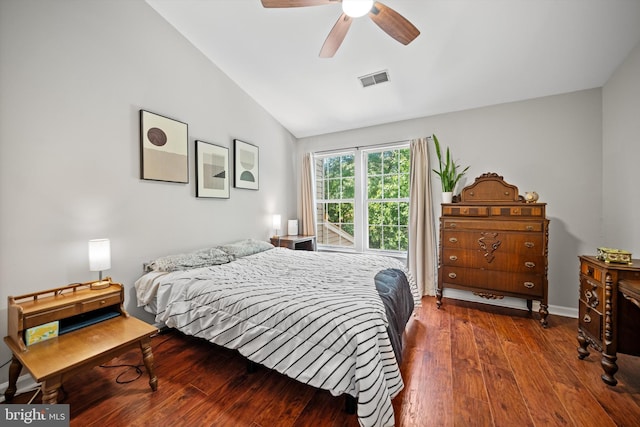 12794 Silvia Loop, Woodbridge, VA 22192 - bedroom with vaulted ceiling, wood-type flooring, and ceiling fan