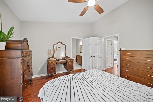 12794 Silvia Loop, Woodbridge, VA 22192 - bedroom featuring lofted ceiling and dark wood-style floors