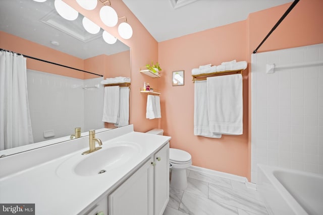 12794 Silvia Loop, Woodbridge, VA 22192 - bathroom with vanity, shower / bath combo, and marble look tiles
