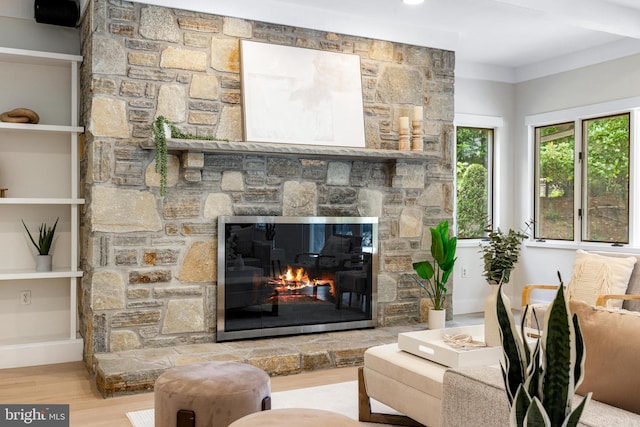 5 Tall Tree Ct, Baltimore, MD 21208 - living room with wood finished floors and a fireplace