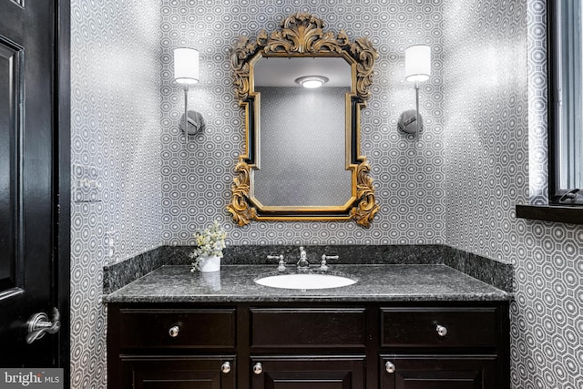 5 Tall Tree Ct, Baltimore, MD 21208 - bathroom featuring wallpapered walls and vanity