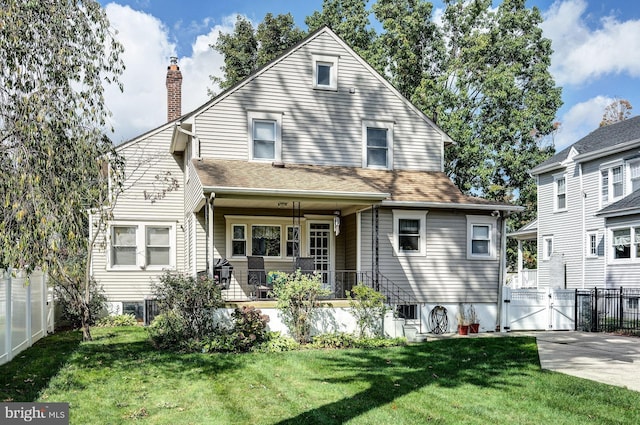 236 Ardmore Ave, Haddonfield, NJ 08033 - view of front facade with a gate, a porch, and a chimney