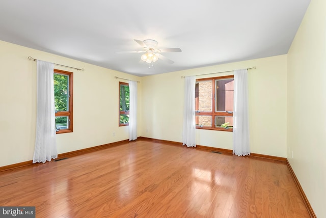 5305 Thunder Hill Rd, Columbia, MD 21045 - empty room featuring ceiling fan, light wood finished floors, and baseboards