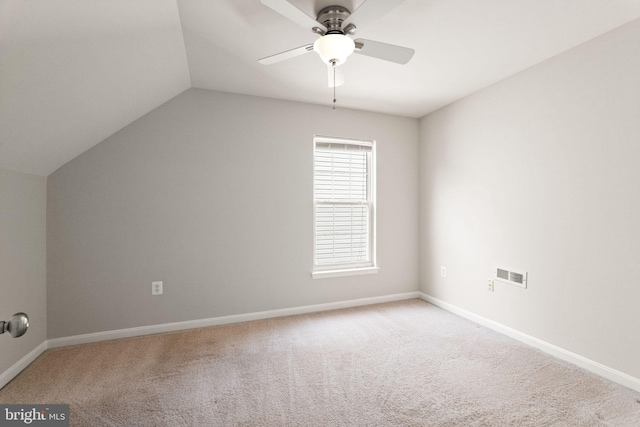 45620 Livingstone Station St, Sterling, VA 20166 - additional living space featuring ceiling fan, carpet, vaulted ceiling, and baseboards