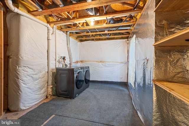 45620 Livingstone Station St, Sterling, VA 20166 - unfinished basement with washer and clothes dryer