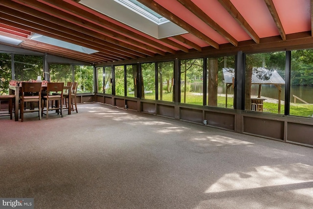 172 Chippewa Trl, Medford Lakes, NJ 08055 - sunroom with a skylight and a water view