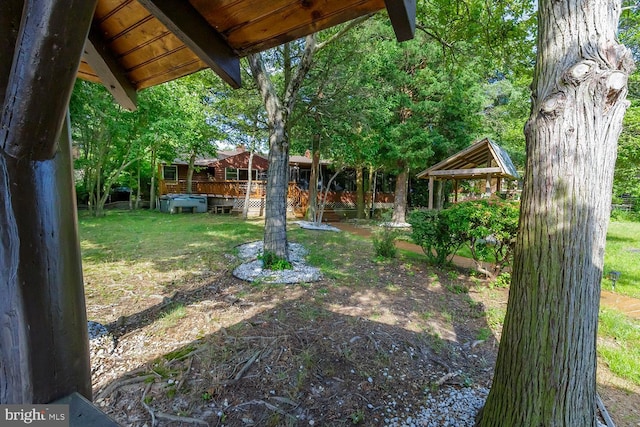 172 Chippewa Trl, Medford Lakes, NJ 08055 - view of green lawn with a deck