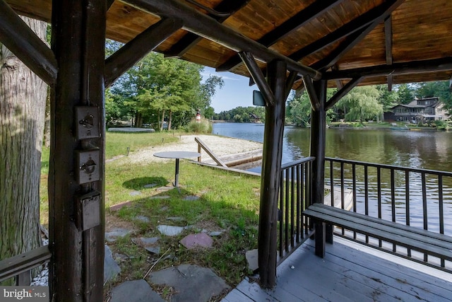 172 Chippewa Trl, Medford Lakes, NJ 08055 - wooden deck featuring a water view and a lawn