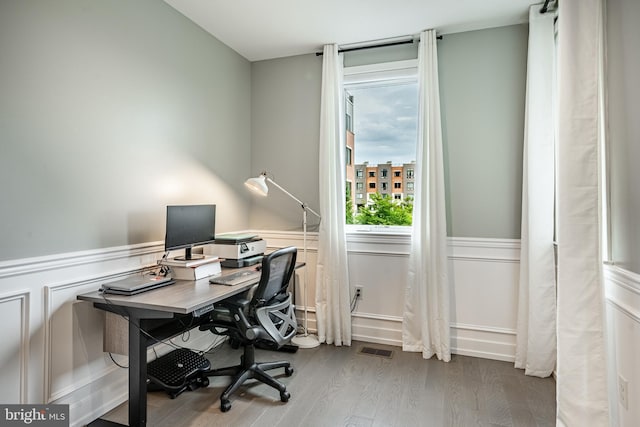 1009 Lakeview Ct Unit 1009, King Of Prussia, PA 19406 - home office featuring wood finished floors, wainscoting, and a decorative wall