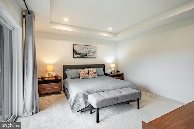 1009 Lakeview Ct Unit 1009, King Of Prussia, PA 19406 - bedroom with light colored carpet, baseboards, recessed lighting, and a raised ceiling