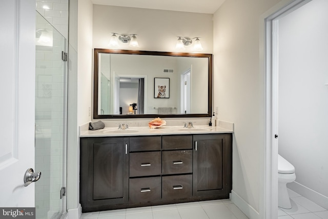 1009 Lakeview Ct Unit 1009, King Of Prussia, PA 19406 - full bathroom featuring double vanity, a stall shower, toilet, and tile patterned floors