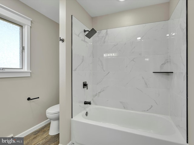20 E Market St, Schuylkill Haven, PA 17972 - full bathroom featuring toilet, tub / shower combination, wood finished floors, and baseboards