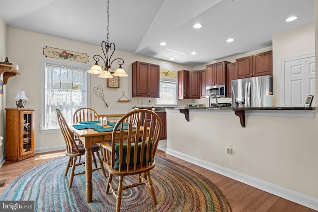 230 Bobwhite Rd, New Hope, PA 18938 - dining room with light wood finished floors, baseboards, and recessed lighting