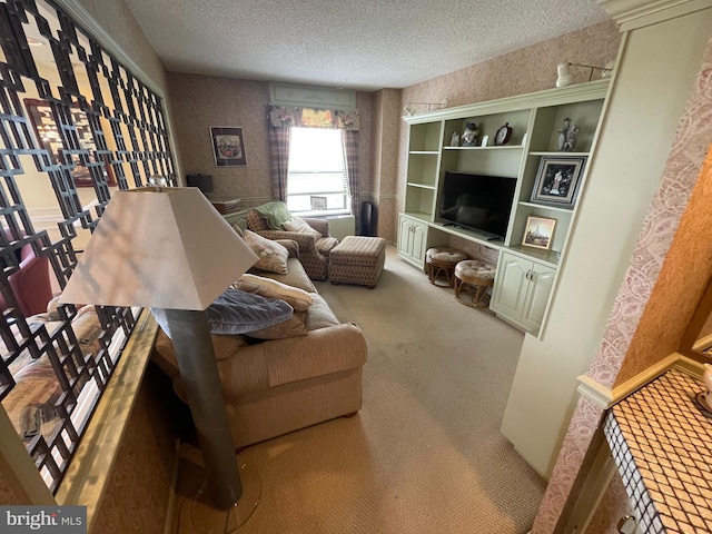 666 W Germantown Pike Unit 1721, Plymouth Meeting, PA 19462 - carpeted living room with a textured ceiling