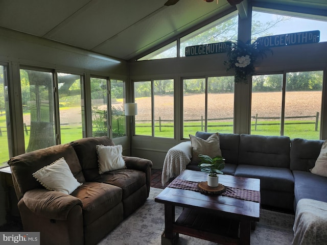 4560 Bossler Rd, Elizabethtown, PA 17022 - sunroom / solarium featuring an outdoor hangout area, vaulted ceiling, and healthy amount of natural light