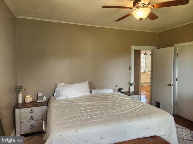 4560 Bossler Rd, Elizabethtown, PA 17022 - bedroom with ornamental molding and ceiling fan