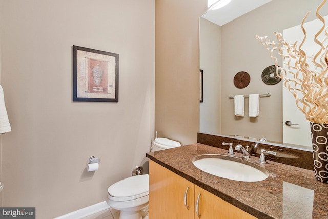 918 Centrillion Dr, Mclean, VA 22102 - half bathroom featuring toilet, vanity, tile patterned floors, and baseboards