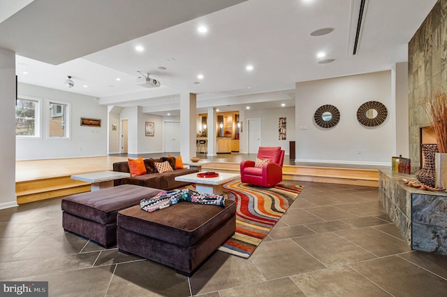 918 Centrillion Dr, Mclean, VA 22102 - tiled living area featuring recessed lighting and baseboards