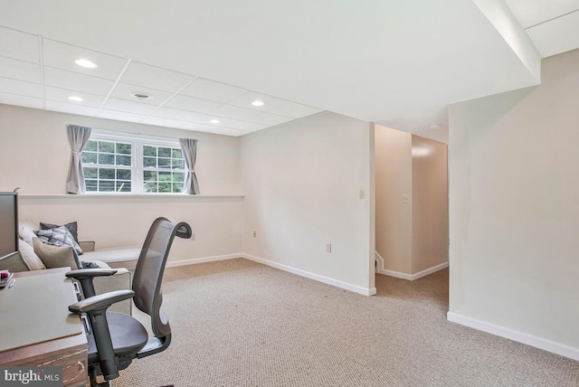 6040 Shady Side Rd, Shady Side, MD 20764 - home office with recessed lighting and carpet