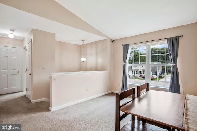 6040 Shady Side Rd, Shady Side, MD 20764 - unfurnished dining area featuring carpet and lofted ceiling