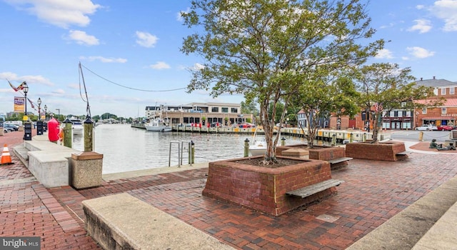 1528 Catbriar Way, Odenton, MD 21113 - view of patio featuring a boat dock and a water view