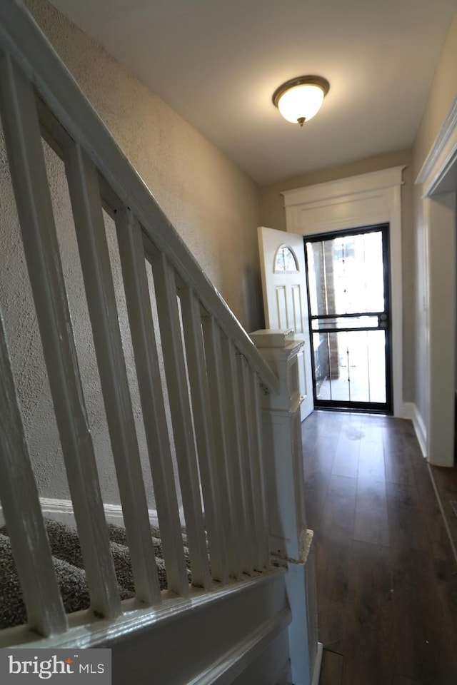 1235 Owen Pl NE, Washington, DC 20002 - foyer featuring stairs and dark wood-style flooring