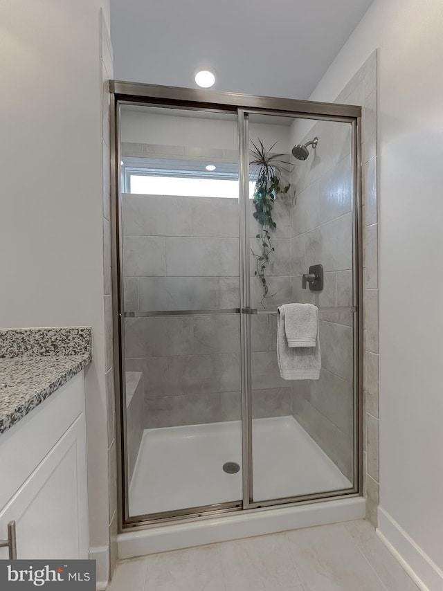 45375 Concord Way, California, MD 20619 - full bathroom with a stall shower and vanity