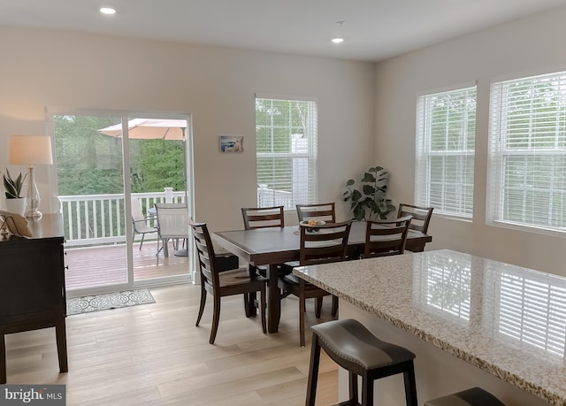 45375 Concord Way, California, MD 20619 - dining area with light wood-style floors and recessed lighting