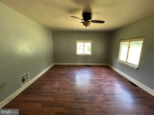 23341 Great Cove Rd, Mcconnellsburg, PA 17233 - spare room featuring a ceiling fan and dark wood-type flooring