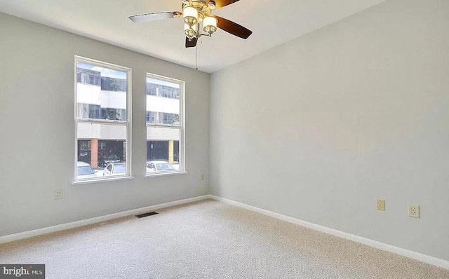 2665 Prosperity Ave Unit 6, Fairfax, VA 22031 - spare room featuring ceiling fan, baseboards, and carpet floors