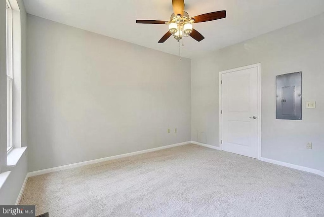 2665 Prosperity Ave Unit 6, Fairfax, VA 22031 - carpeted empty room featuring electric panel, ceiling fan, and baseboards